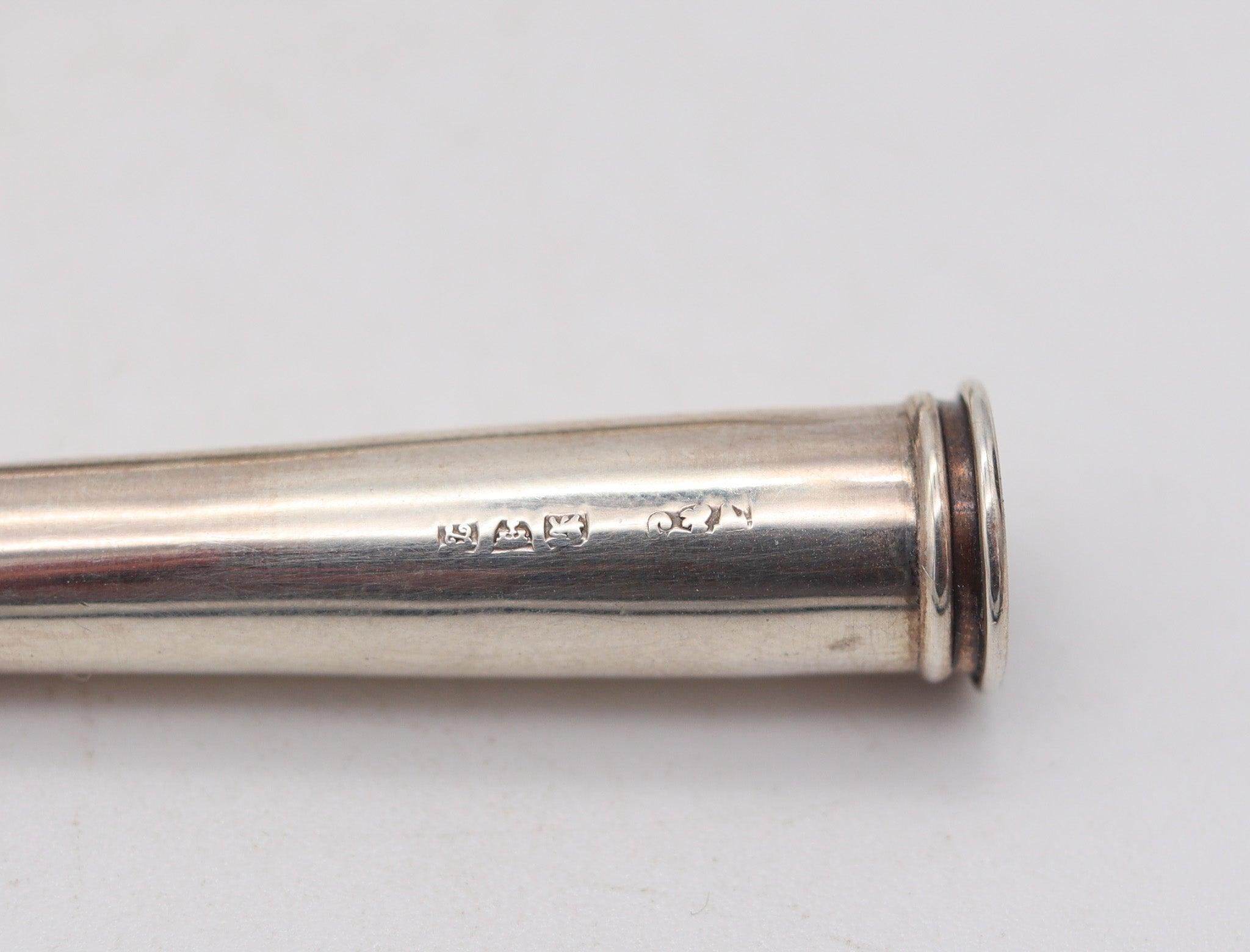 English DEYKIN & HARRISON 1930 Mechanical Cigarette Case Set In Solid .925 Sterling For Sale