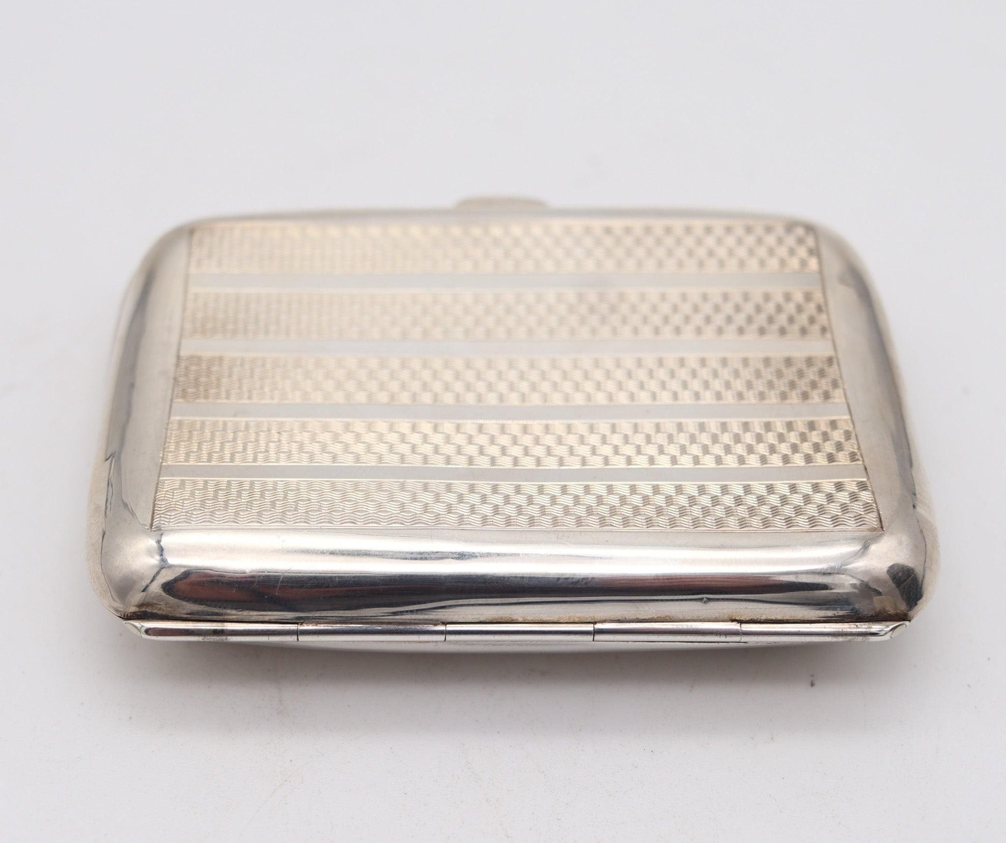 Hand-Crafted DEYKIN & HARRISON 1930 Mechanical Cigarette Case Set In Solid .925 Sterling For Sale