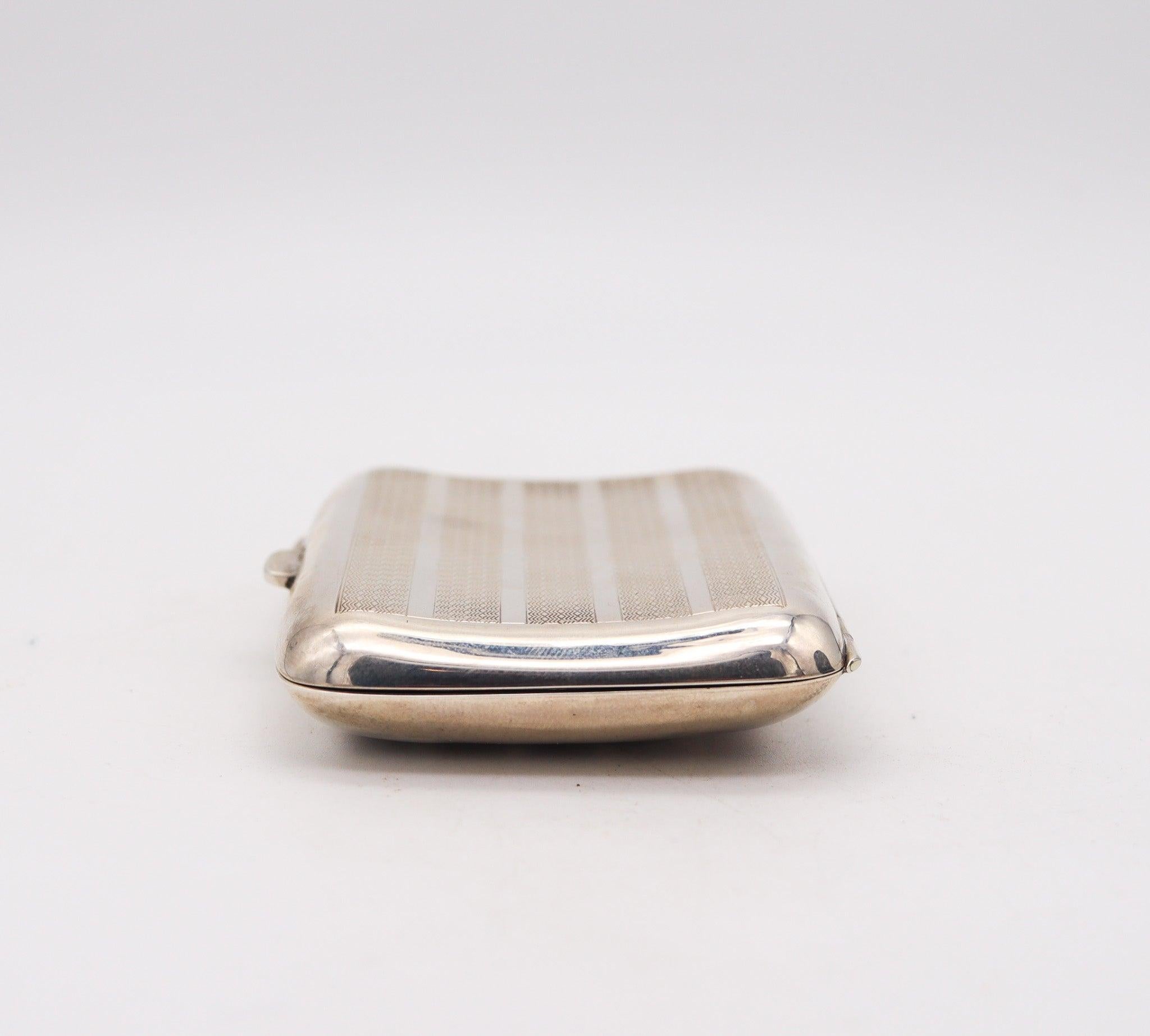 Sterling Silver DEYKIN & HARRISON 1930 Mechanical Cigarette Case Set In Solid .925 Sterling For Sale