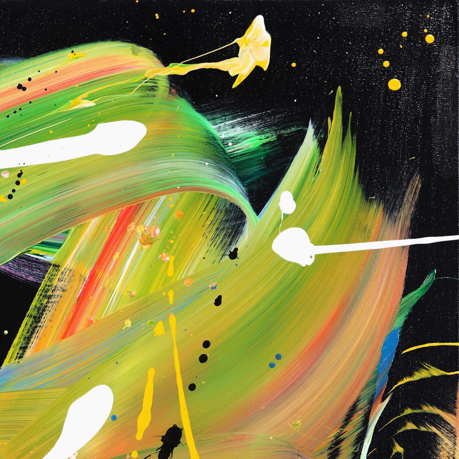 Arcobaleno nero - Vivace pittura colorata dell'espressionismo astratto su tela in vendita 2