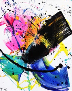 Contrast - Vivid Abstract Expressionism Colorful Painting on Canvas