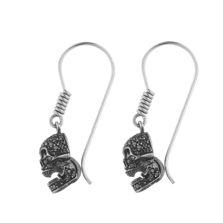 skull diamond earrings