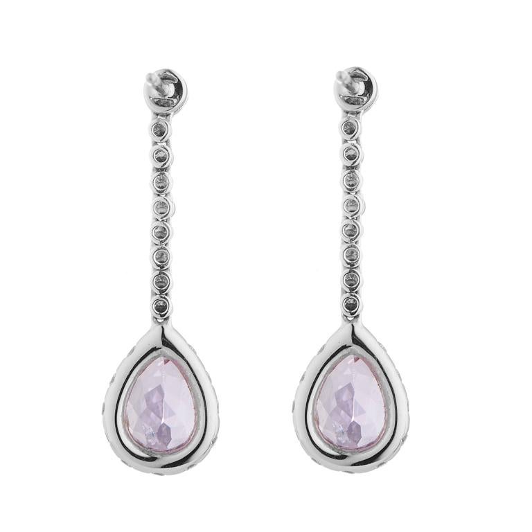 DEAKIN & FRANCIS, Piccadilly Arcade, London

These dazzling drop earrings are the wonderful finishing touch to any outfit. Made from the finest 18ct white gold, these earrings feature brilliant cut pink sapphires, diamonds and pear shape pink