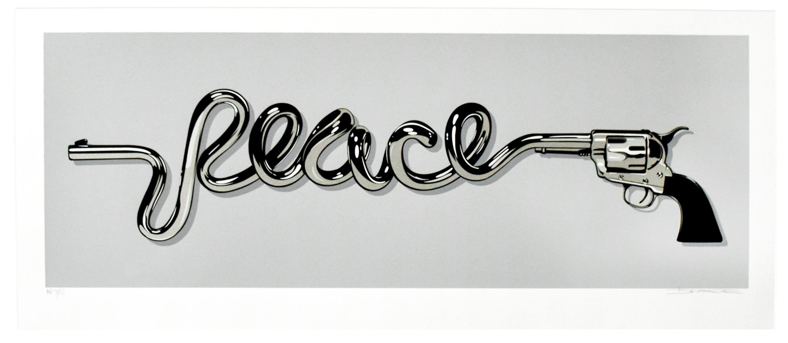 D*FACE Peace Gun (Silver Artist Proof) - Print by D*Face