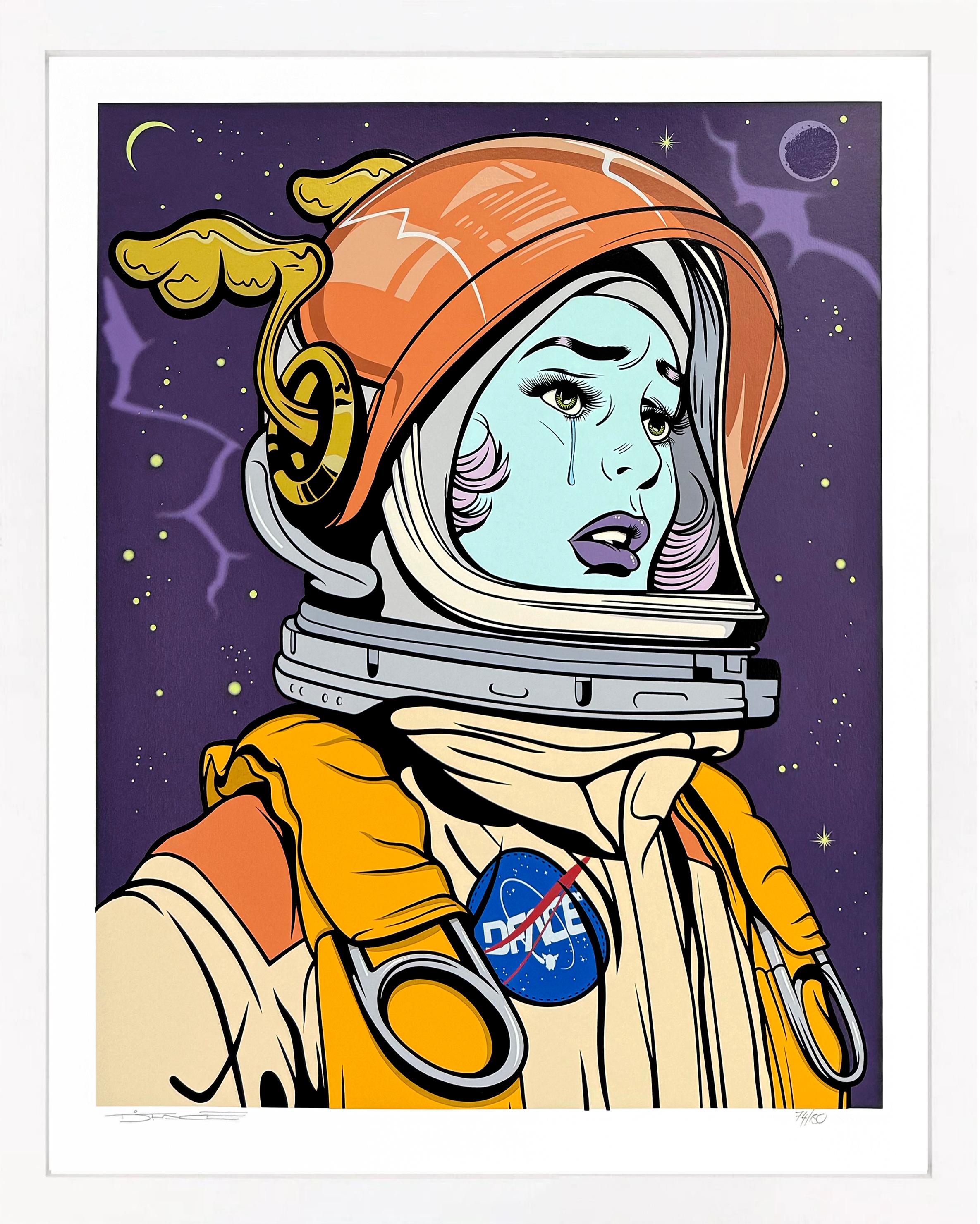 D*Face Figurative Print - Space Cadet (framed hand signed screen print)