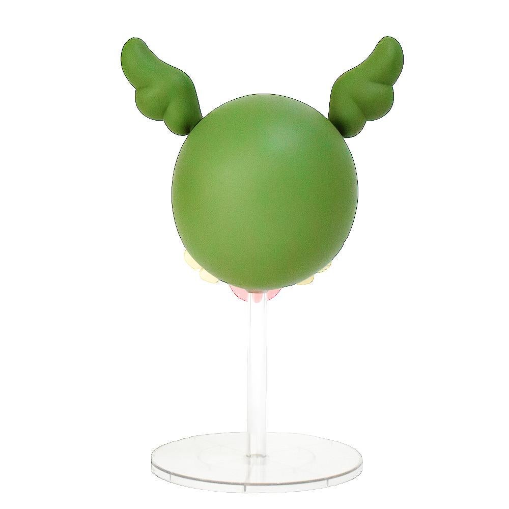 Super cool D*Face D*Dog in Green.
D*Dog is the iconic character created by D*face that is the focus of and featured in many of the artists works.
Released in 2013.
The wings are poseable as they move. The figure can be posed on the stand as