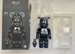 Medicom 400 % + 100 % tissu Bearbrick X-Large x D Face Be@rbrick Noir Couleur Urban Art