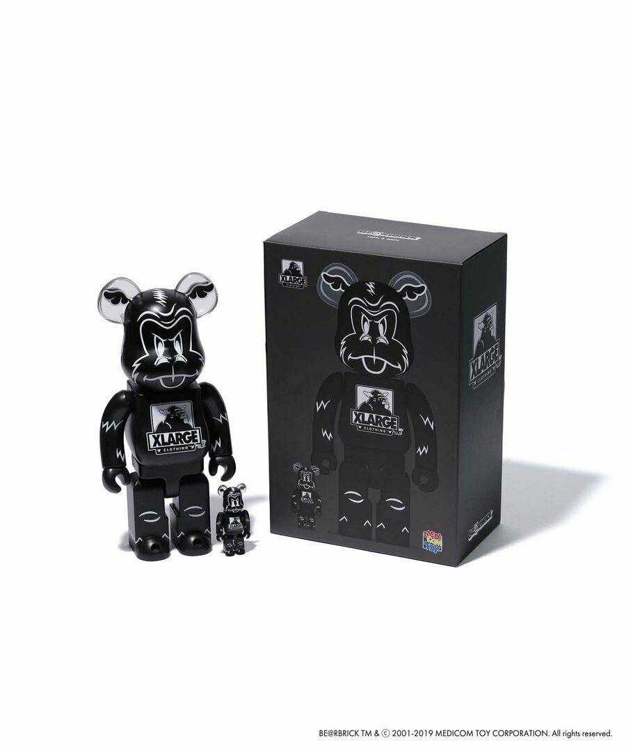 D*Face Still-Life Sculpture – Die Medicom 400 % + 100 % Bearbrick X-Large x D Gesicht Be@rbrick Schwarz Farbe Urban Art