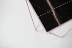 DFdesignlab – Avior Pink end table – Black Noir Marble Side Table