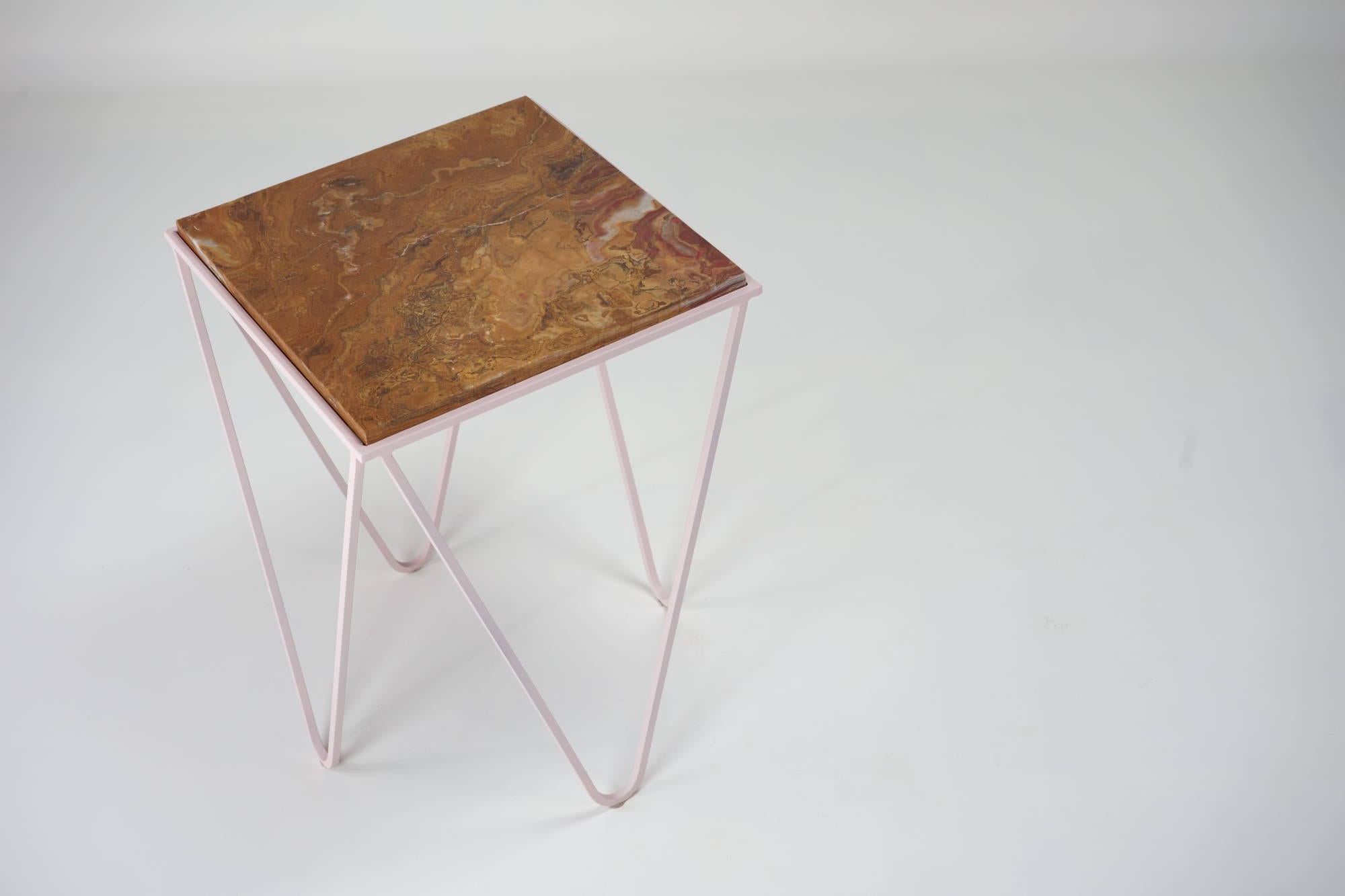 Modern DFdesignlab – Avior Pink end table – Persian Onyx Side Table For Sale