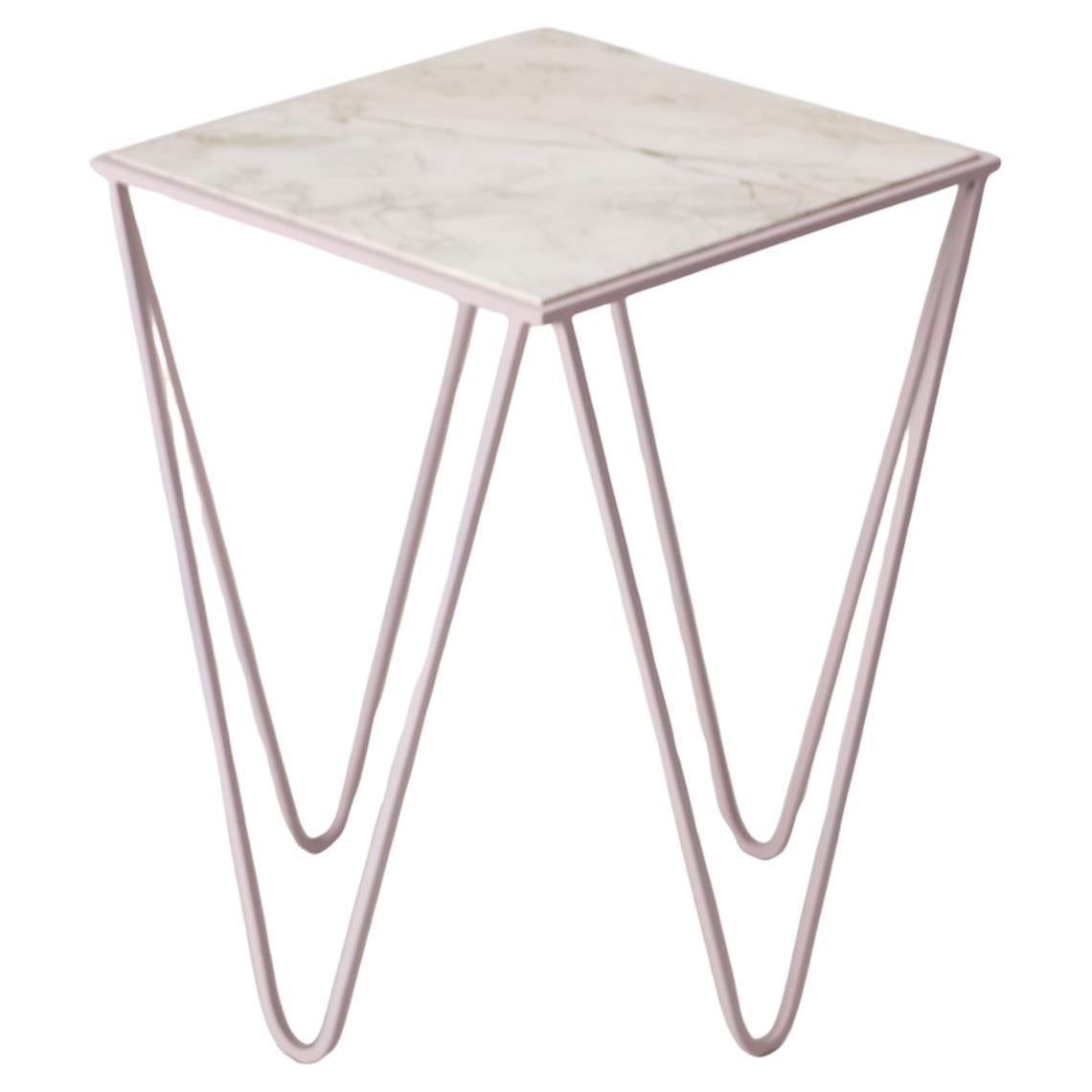 DFdesignlab - Avior Pink Beistelltisch - Römischer Travertin Beistelltisch