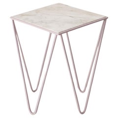 DFdesignlab – Avior Pink end table – Roman Travertine Side Table