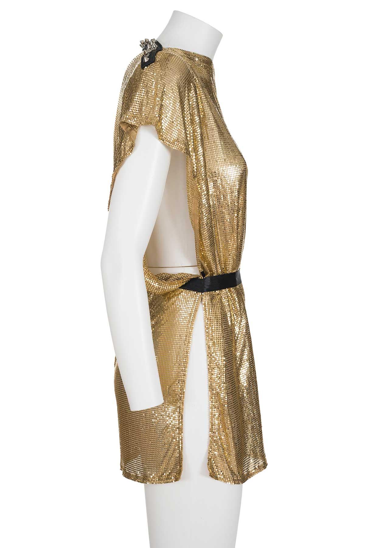 D&G 00's Iconic Metallic Mesh Mini Dress in vendita 1