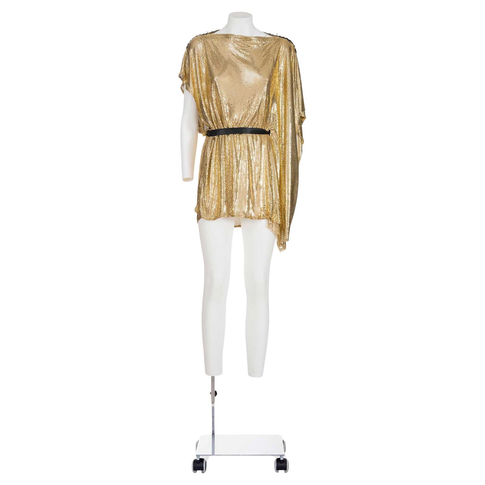 D&G 00's Iconic Metallic Mesh Mini Dress in vendita