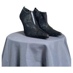 D&G 2000's Floral Black Semitransparent Heels