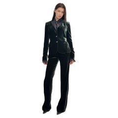 D&G 2007 Green Velvet Womens Tuxedo with Satin Lapels