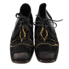 D&G Barock-Stiefeletten mit Goldstickerei SIRACUSA Schwarz 42 UK 8 US 9