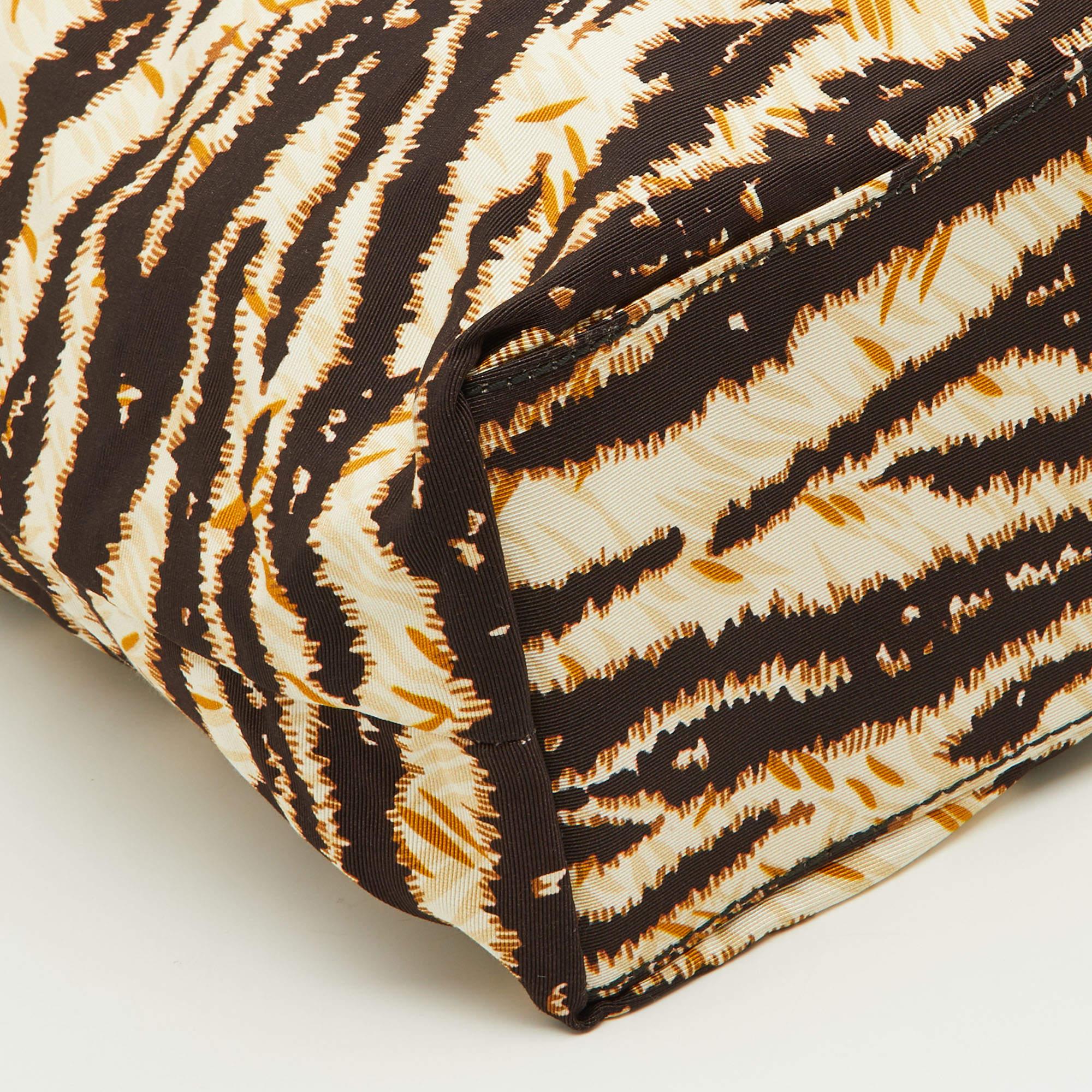D&G Kori Shopper-Tasche aus Segeltuch mit Zebradruck in Brown/Beige Damen im Angebot