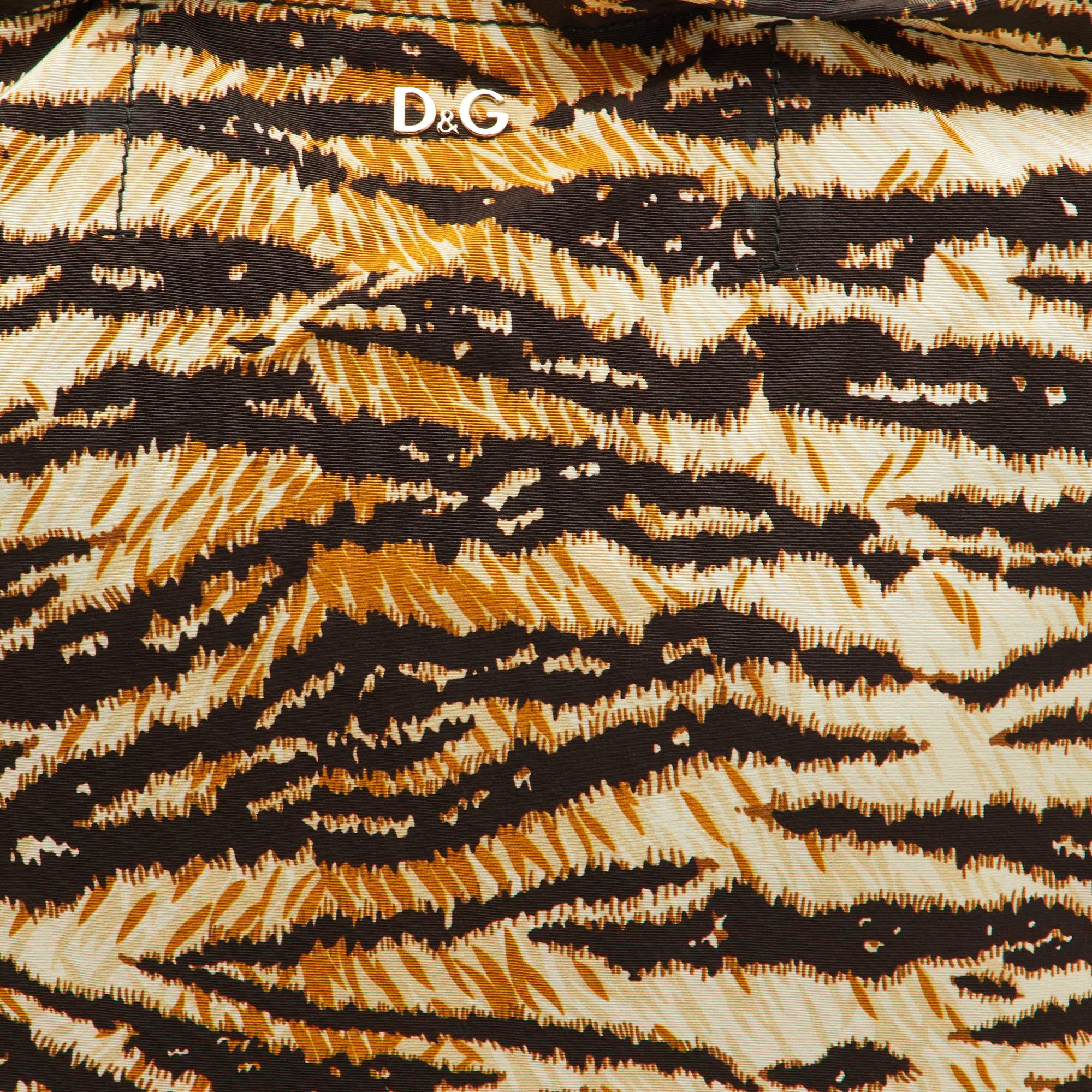 D&G Kori Shopper-Tasche aus Segeltuch mit Zebradruck in Brown/Beige im Angebot 3