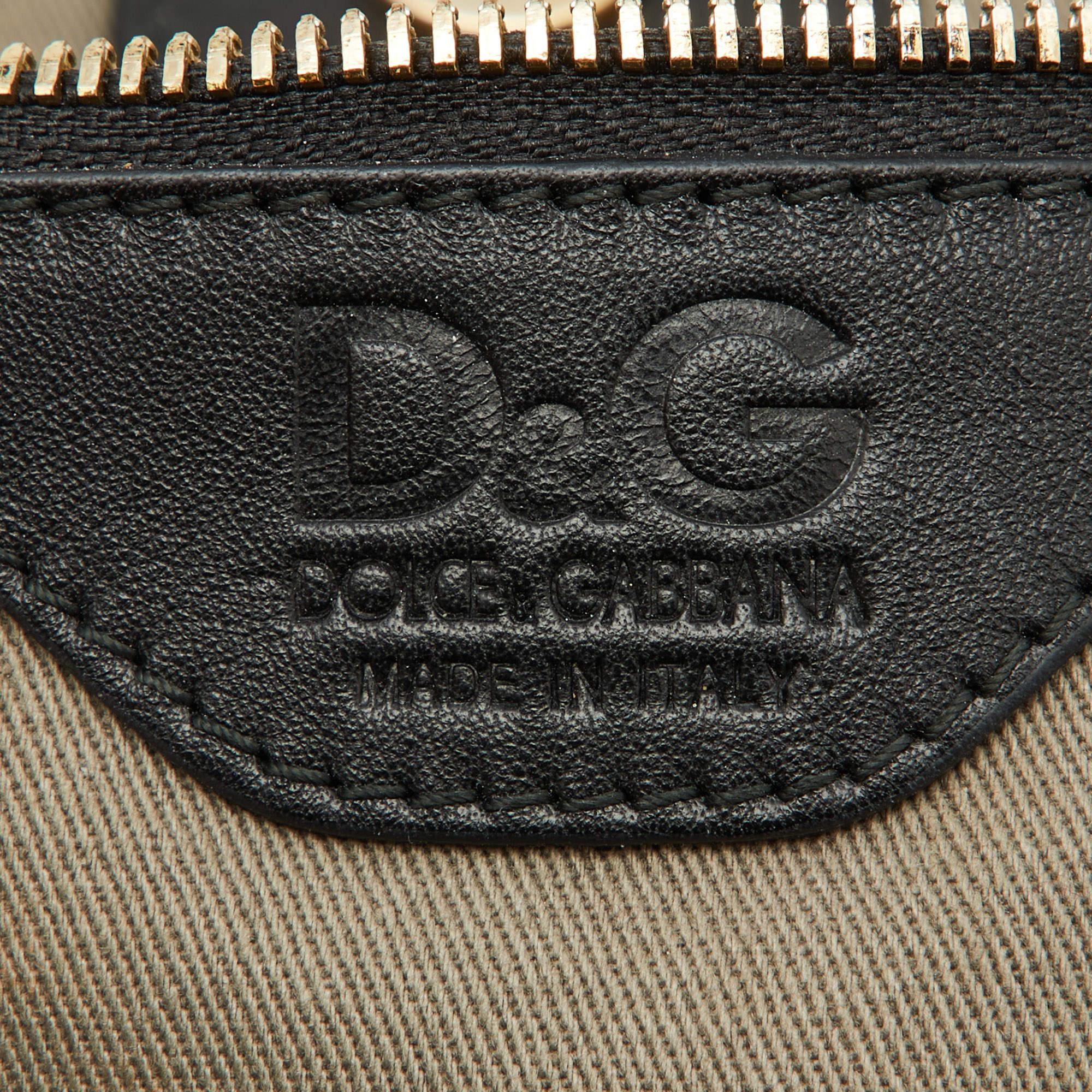 D&G Kori Shopper-Tasche aus Segeltuch mit Zebradruck in Brown/Beige im Angebot 5