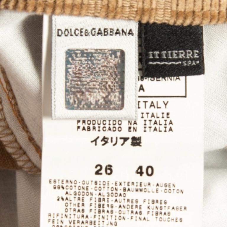 Beige D.D.G. Pantaloni a coste e a quadri in misto lana beige S.D.G. in vendita