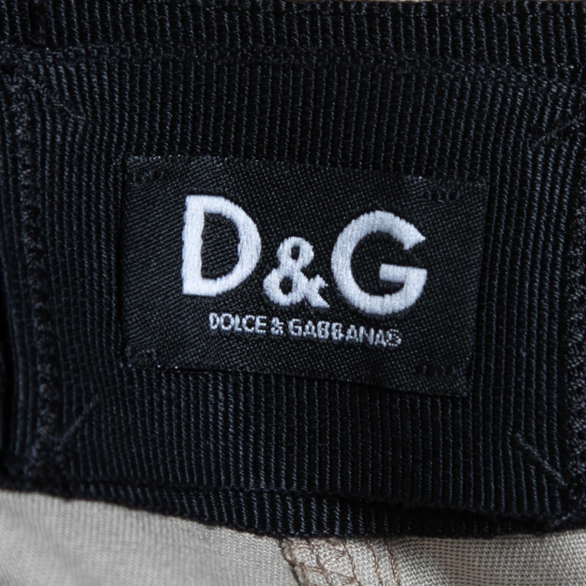D&G Beige Cotton Capri Pants M In Excellent Condition In Dubai, Al Qouz 2