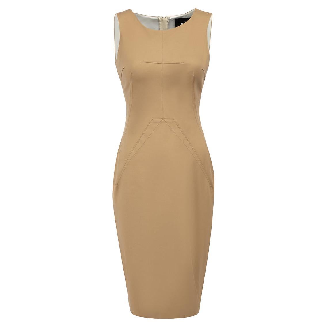 D&G Beige Midi Sleeveless Dress Size S