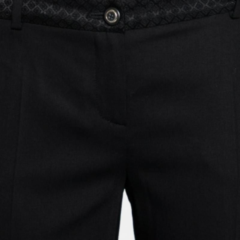 Women's D&G Black Crepe Wool Tapered Pants M For Sale