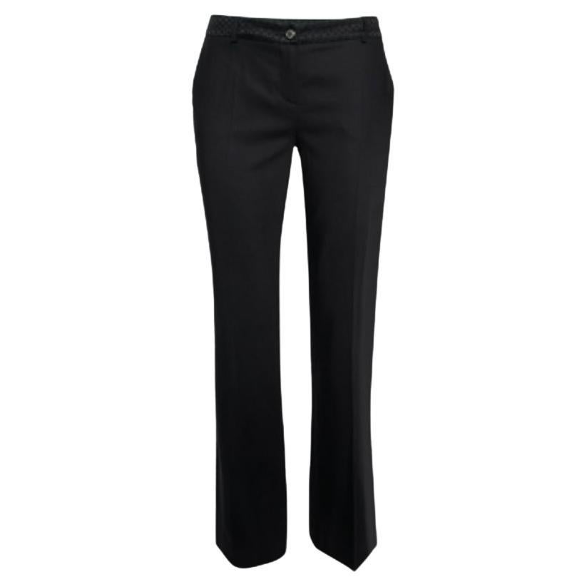 D&G Black Crepe Wool Tapered Pants M For Sale