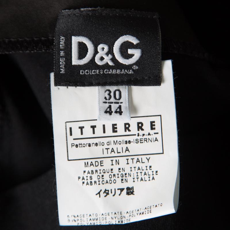 Women's D&G Black Draped Lace Bodice Trim Detail Top M