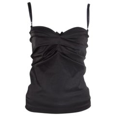 D&G Black Draped Lace Bodice Trim Detail Top M