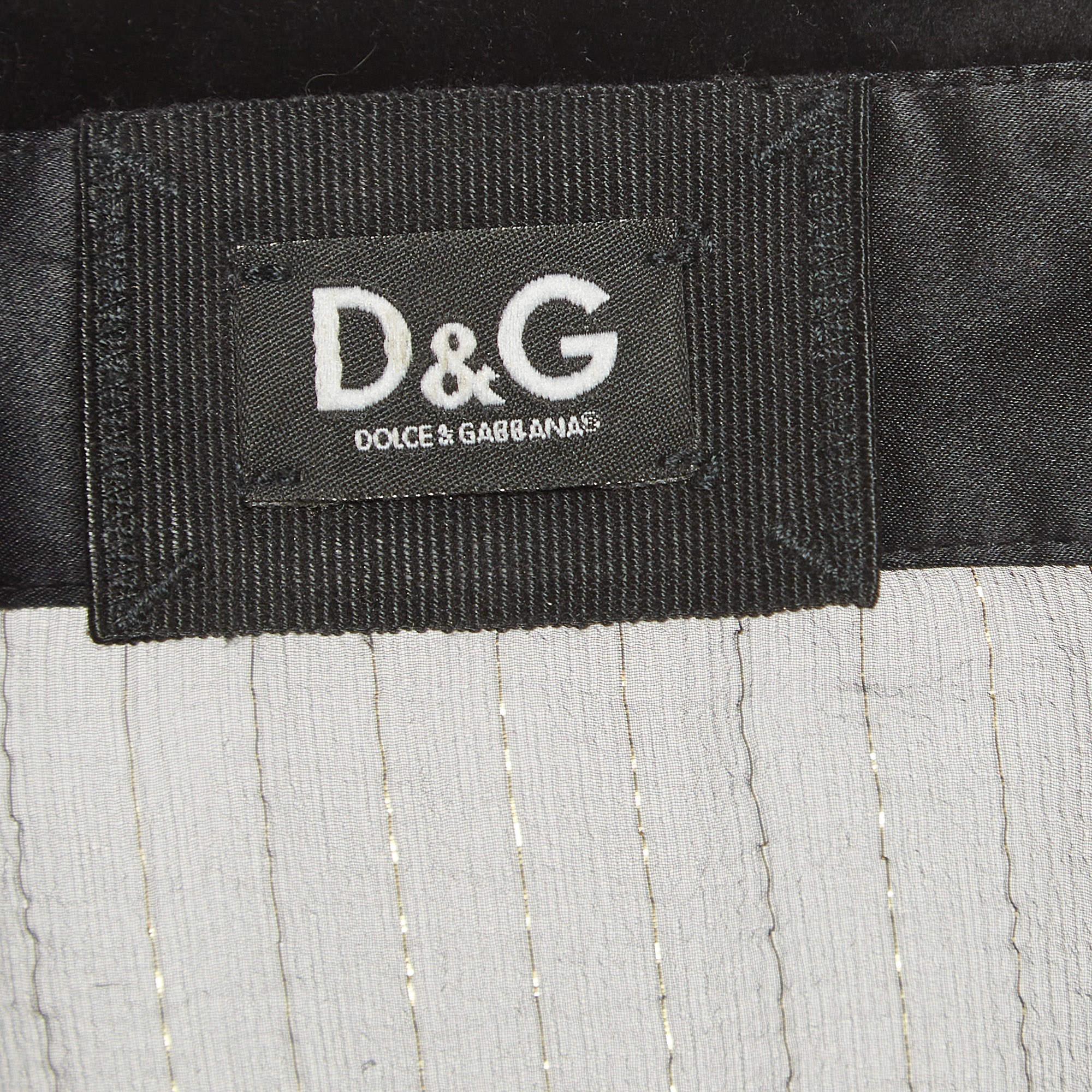 Women's D&G Black/Gold Lurex Stripe Velvet Trim Sheer Shirt S For Sale