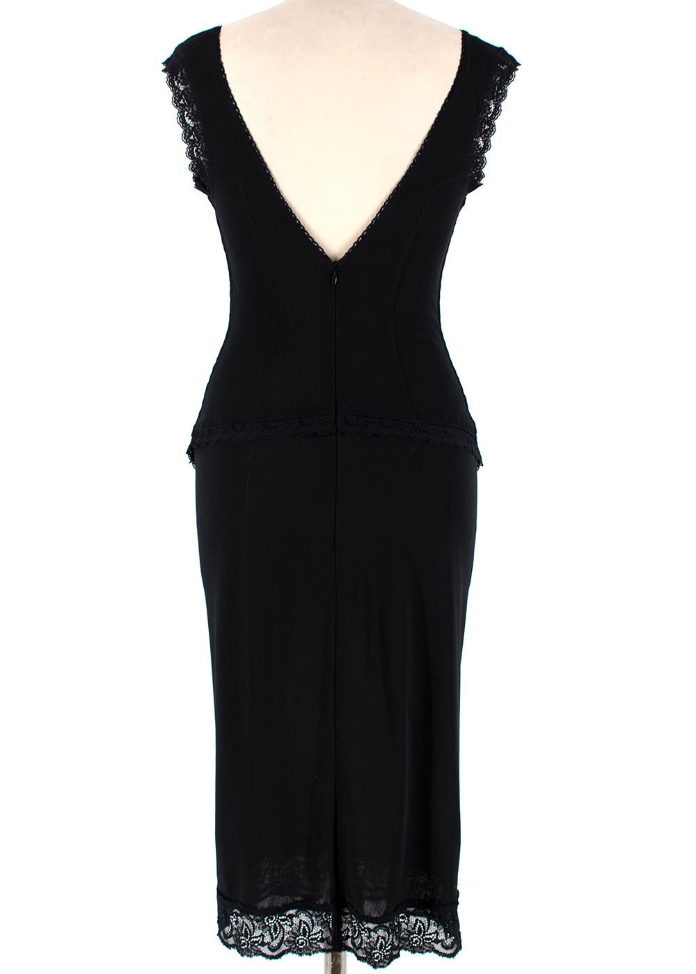 D&G Schwarzes ärmelloses, durchsichtiges Spitzenkleid 28 - Größe M im Zustand „Hervorragend“ im Angebot in London, GB