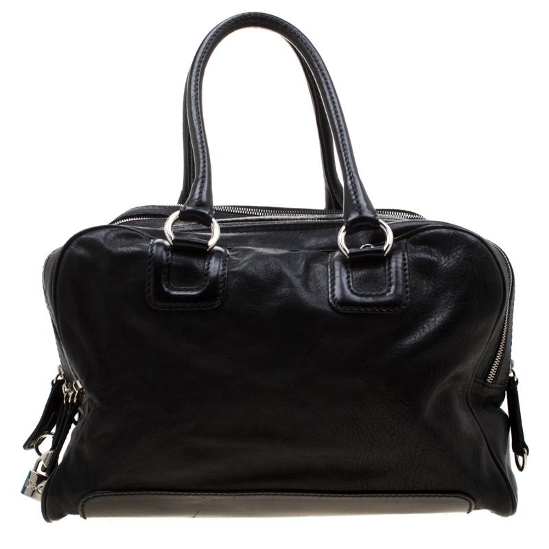 Women's D&G Black Leather Lily Satchel