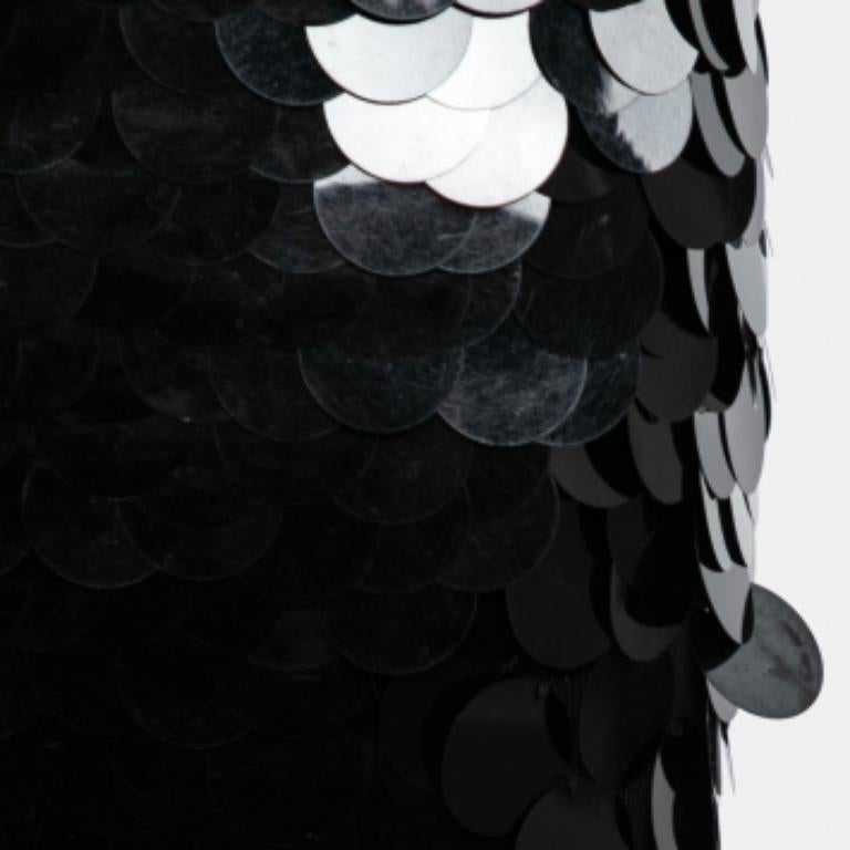 Women's D&G Black Oversized Sequin Embellished Wool Sleeveless Short Dress S For Sale