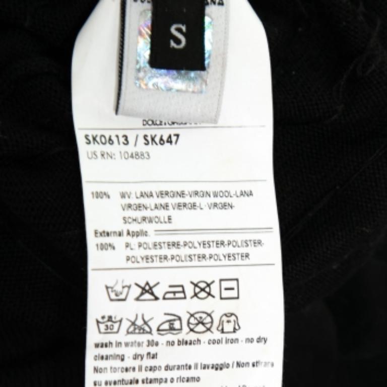 D&G Black Oversized Sequin Embellished Wool Sleeveless Short Dress S For Sale 2