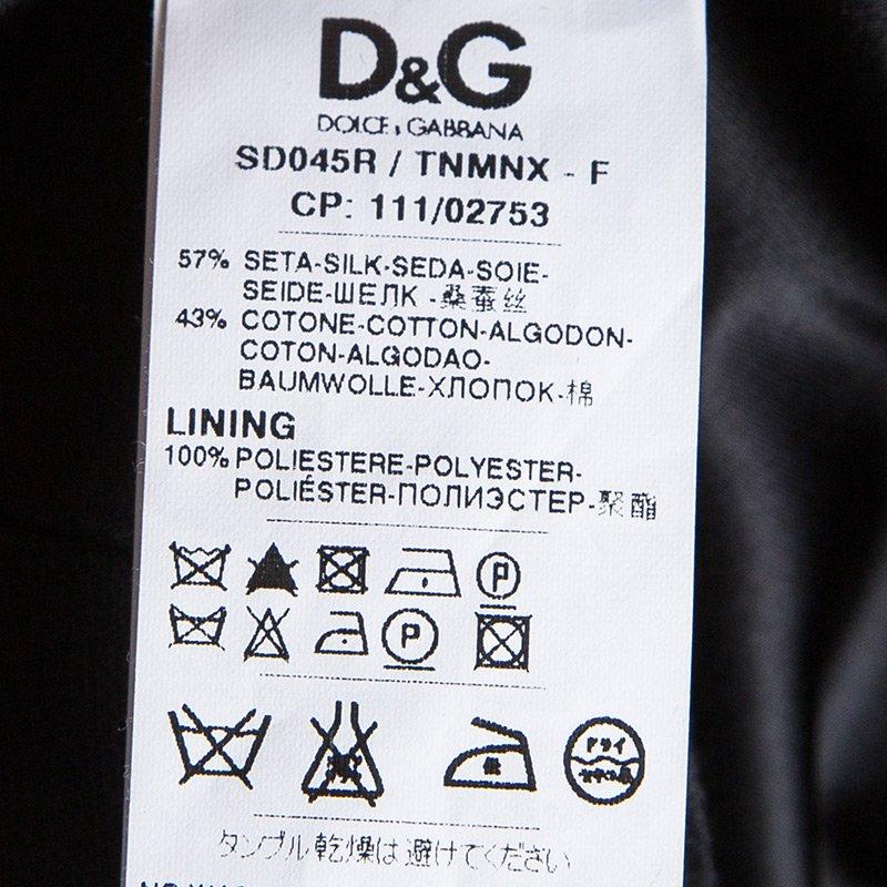 D&G Black Raw Cotton Silk Embellished Sleeveless Dress XS 1