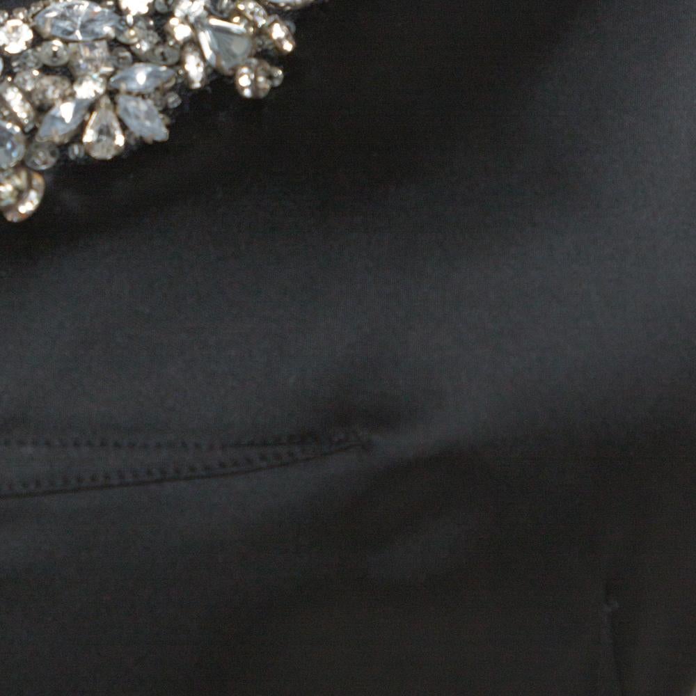 D&G Black Satin Embellished Sleeveless Dress M In Good Condition In Dubai, Al Qouz 2