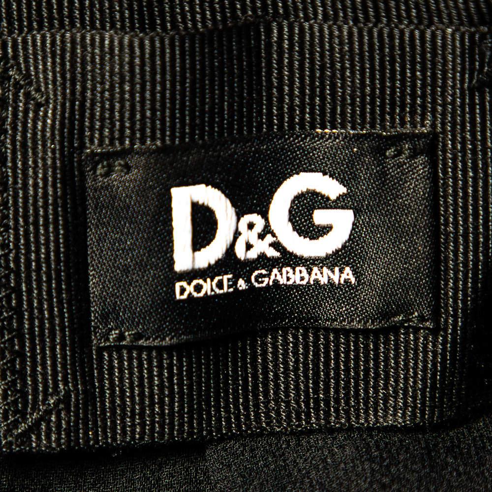 D&G Black Sheer Silk Lace Trim Sleeveless Dress M For Sale 5