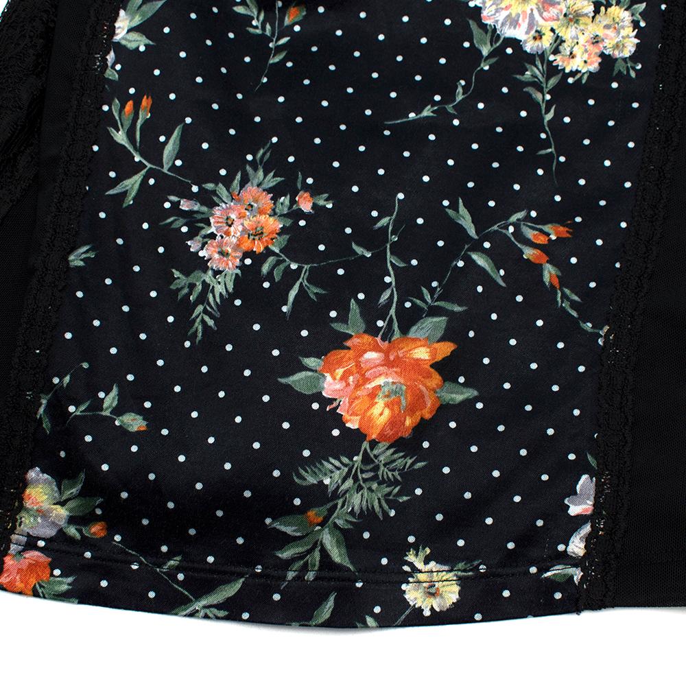 Women's or Men's D&G Black Spotted Floral Print Corset Dress - Size US4 