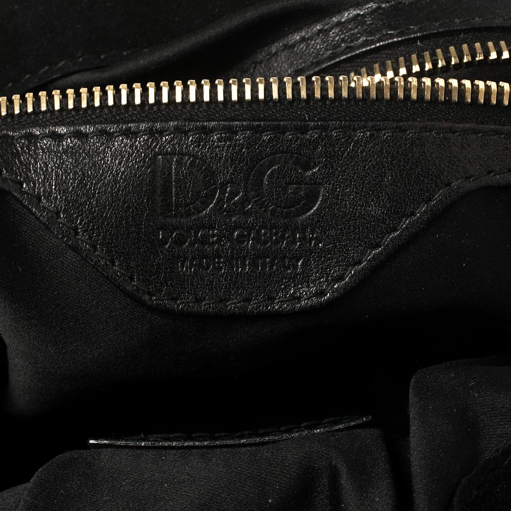 D&G Black Suede and Leather Trim Vlada Shoulder Bag 1