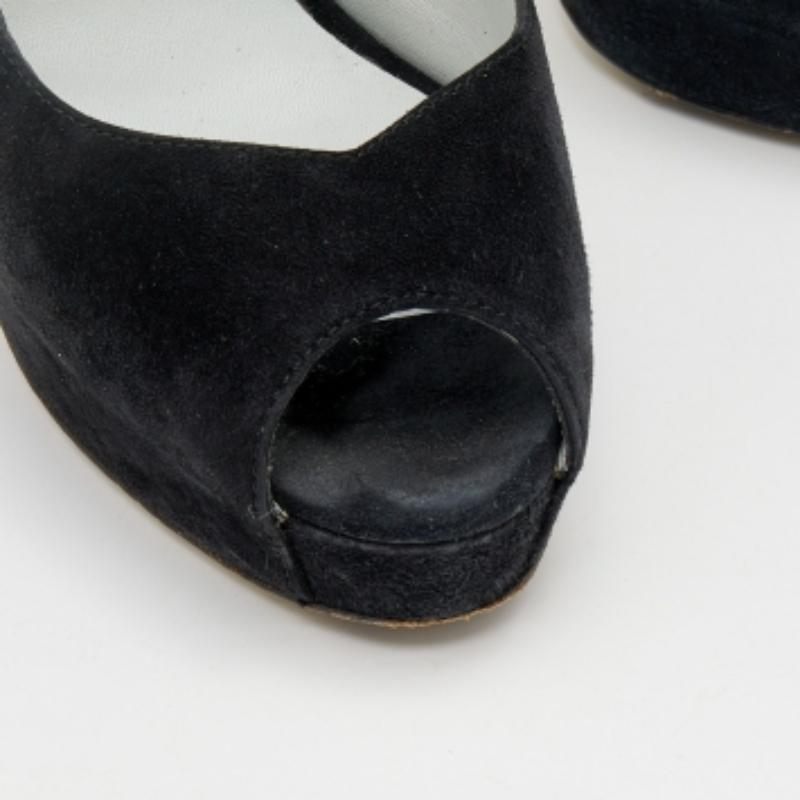 Women's D&G Black Suede Platform Ankle Strap Sandals Size 39 For Sale