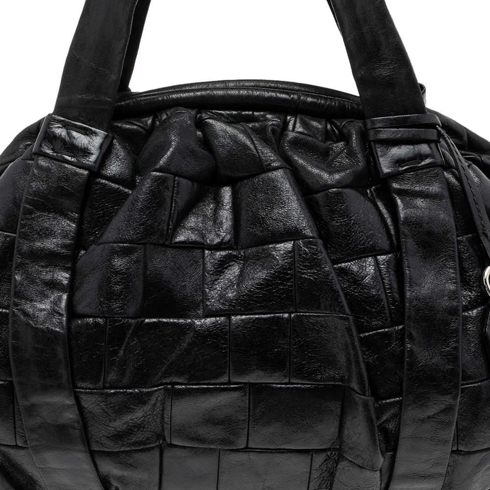 D&G Black Woven Leather Miss Diana Hobo For Sale 8