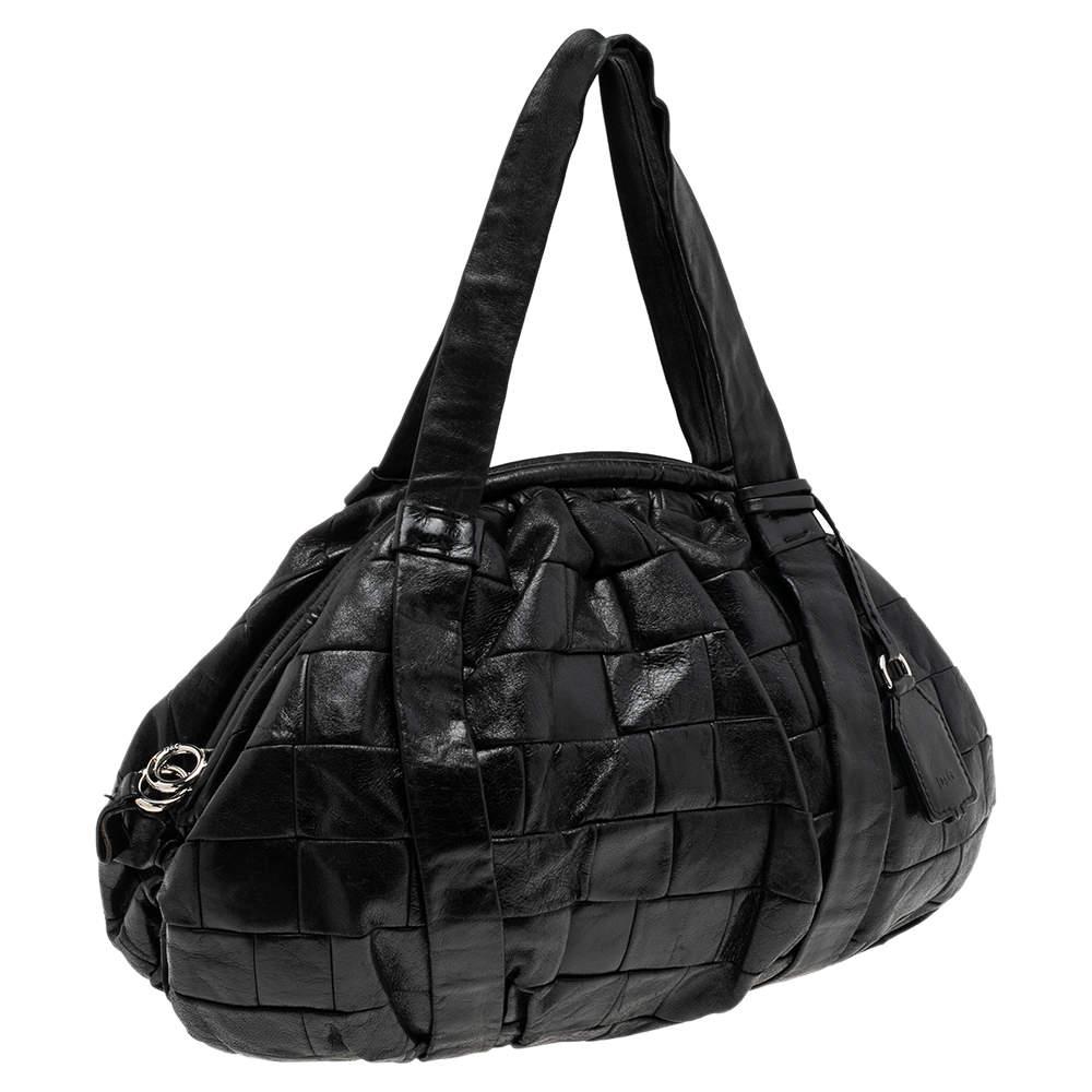 Women's D&G Black Woven Leather Miss Diana Hobo For Sale