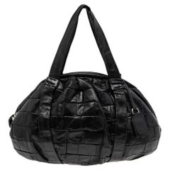 D&G Black Woven Leather Miss Diana Hobo