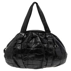 D&G Schwarzes gewebtes Leder Miss Diana Hobo