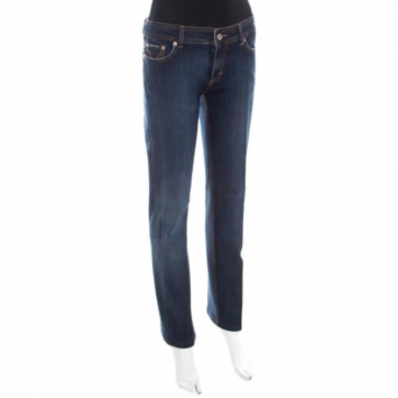 Nero D&G Blue Denim Low Rise Regular Fit Jeans L in vendita