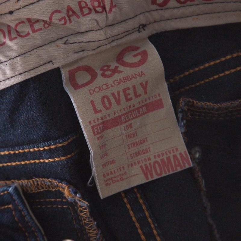 Women's D&G Blue Denim Low Rise Regular Fit Jeans L