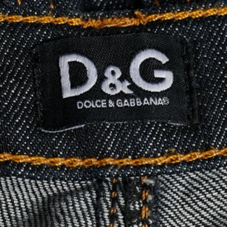 D&G Vaqueros de mezclilla azul con detalle de dobladillo con cremallera M Negro en venta