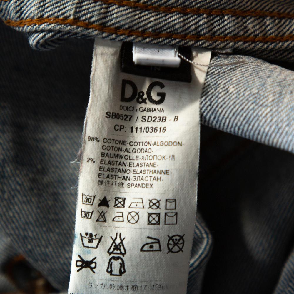 D&G Blue Medium Washed Denim Button Front Jacket M 2